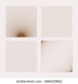 Vector abstract textures in linear simple style - sun rays and waves