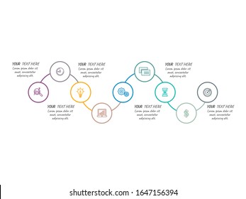 elementos infográficos de línea delgada abstracta vectorial. infografías empresariales