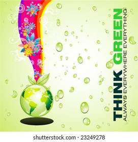 VECTOR Abstract Think Green Planet Background