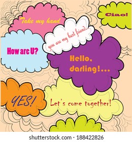 Vector abstract thinking clouds