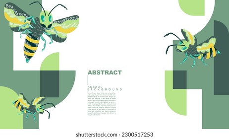 vector abstract three bees background design, exotic colorful background for print