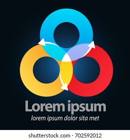 Vector abstract, Three color circles symbol