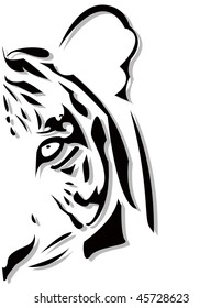 the vector abstract tiger head