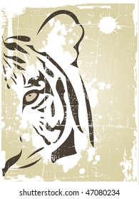 the vector abstract tiger head