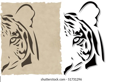 the vector abstract tiger head