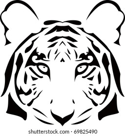 the vector abstract tiger head