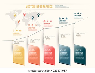 Vector abstract timeline infographic design. Workflow layout template