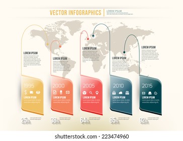Vector abstract timeline infographic design. Workflow layout template