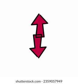 vector abstract top and bottom red on a white background, icon design