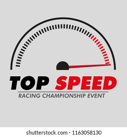 Vector abstract, top speed racing championship symbol or icon