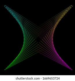Vector abstract transition of neon lines on a black background