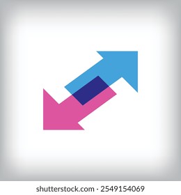 Vector abstract transportation transfer arrow sign logo. Can be used as application icon and company corporate identity.