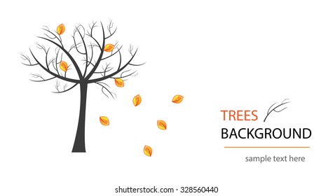 Vector abstract tree. Abstract design shed its leaves tree. Can be used as nature or ecology background. Isolation over white background.