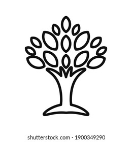 Vector abstract tree in flat design. for eco tree logo. tree Logo vector design template illustration.
