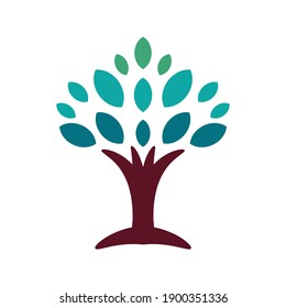 Vector abstract tree in flat design. for eco tree logo. tree Logo vector design template illustration.