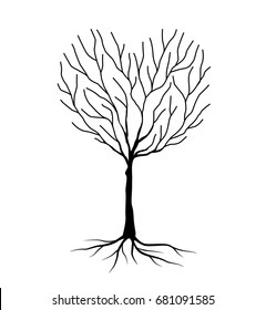 Vector of Abstract tree with heart shape