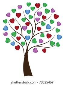 vector abstract tree with hearts