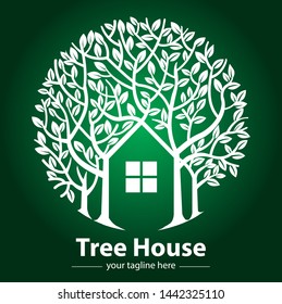 Vector abstract, tree house symbol