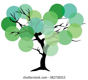 vector abstract tree in the shape of a heart