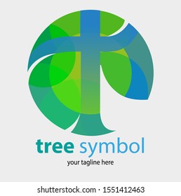 Vector abstract, tree symbol or icon.