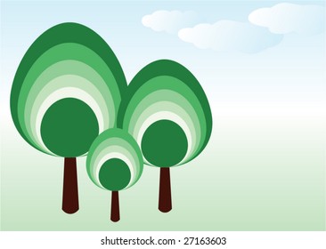 vector abstract trees as family symbol
