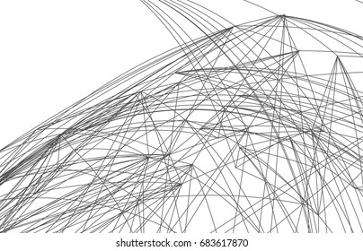 Vector abstract triangle background. Modern technology illustration with mesh. Digital geometric abstraction with lines.