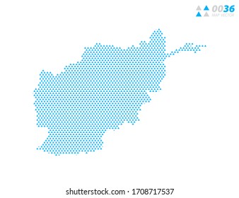 Vector abstract triangle blue of Afghanistan map. Organized in layers for easy editing.