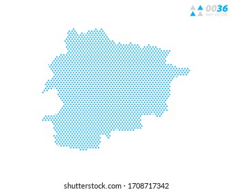 Vector abstract triangle blue of Andorra map. Organized in layers for easy editing.