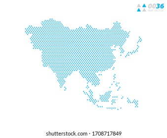 Vector abstract triangle blue of Asia map. Organized in layers for easy editing.