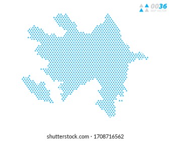 Mapa del triángulo abstracto vectorial azul de Azerbaiyán. Organizado en capas para una edición sencilla.