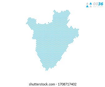Vector abstract triangle blue of Burundi map. Organized in layers for easy editing.