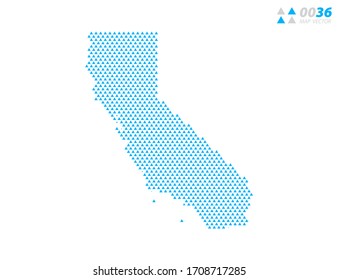 Vector abstract triangle blue of California map. Organized in layers for easy editing.