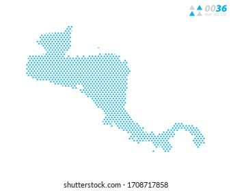 Vector abstract triangle blue of Central America map. Organized in layers for easy editing.
