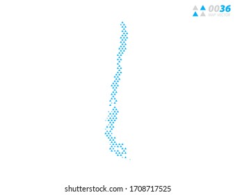 Vector abstract triangle blue of Chile map. Organized in layers for easy editing.
