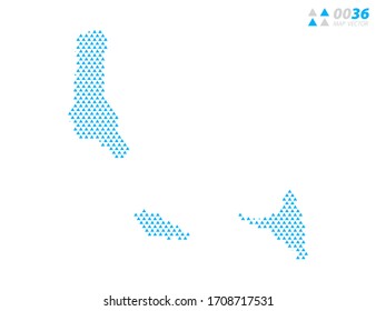 Vector abstract triangle blue of Comoros map. Organized in layers for easy editing.