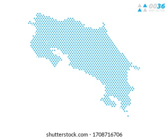 Vector abstract triangle blue of Costa Rica map. Organized in layers for easy editing.