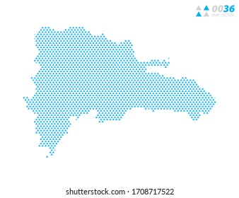 Vector abstract triangle blue of Dominican Republic map. Organized in layers for easy editing.