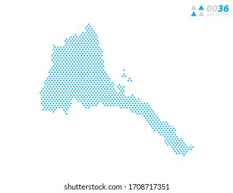 Triángulo abstracto vectorial azul del mapa de Eritrea. Organizado en capas para una edición sencilla.