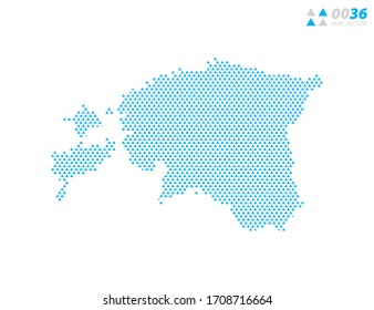 Vector abstract triangle blue of Estonia map. Organized in layers for easy editing.
