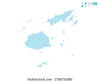 Vector abstract triangle blue of Fiji map. Organized in layers for easy editing.