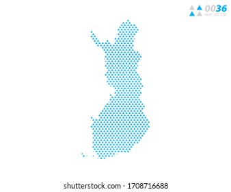 Vector abstract triangle blue of Finland map. Organized in layers for easy editing.
