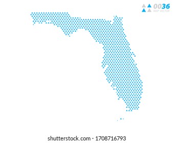 Vector abstract triangle blue of Florida map. Organized in layers for easy editing.