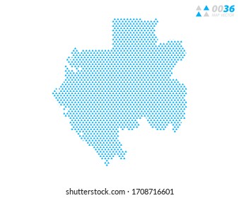 Vector abstract triangle blue of Gabon map. Organized in layers for easy editing.