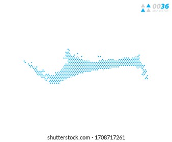 Vector abstract triangle blue of Grand Bahama map. Organized in layers for easy editing.