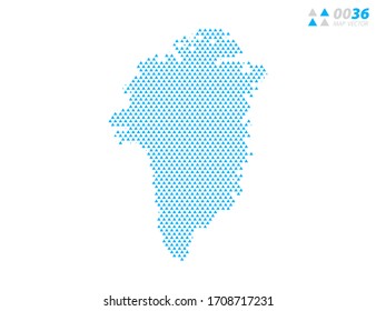 Vektorillustration abstraktes Dreieck blau von Grönland Karte. Organisiert in Schichten für einfache Bearbeitung.
