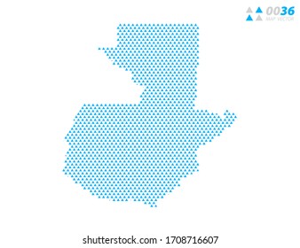 Vector abstract triangle blue of Guatemala map. Organized in layers for easy editing.