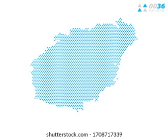 Vector abstract triangle blue of Hainan map. Organized in layers for easy editing.