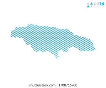 Vector abstract triangle blue of Jamaica map. Organized in layers for easy editing.