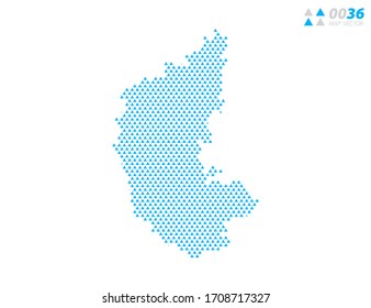 Vector abstract triangle blue of Karnataka map. Organized in layers for easy editing.