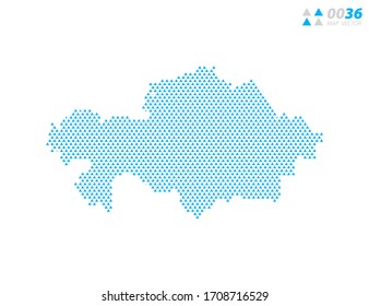 Vector abstract triangle blue of Kazakhstan map. Organized in layers for easy editing.
